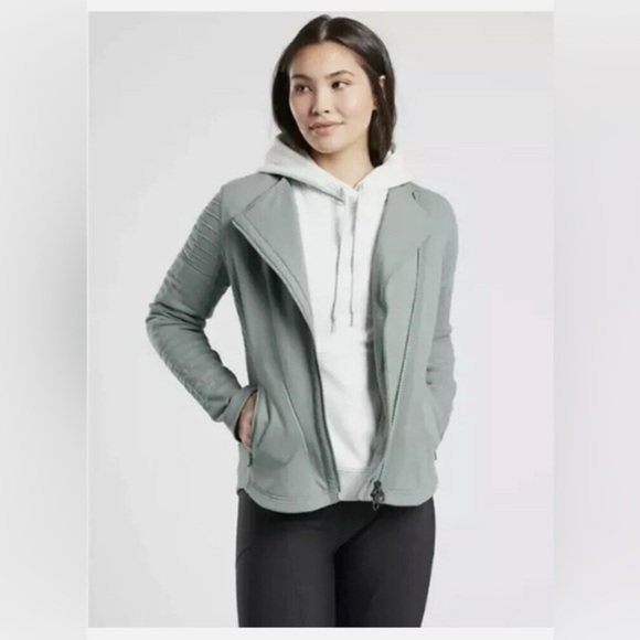 ATHLETA Moto Jacket Sweatshirt Minimalist
Full Zip City Travel Small - Picture 4 of 15